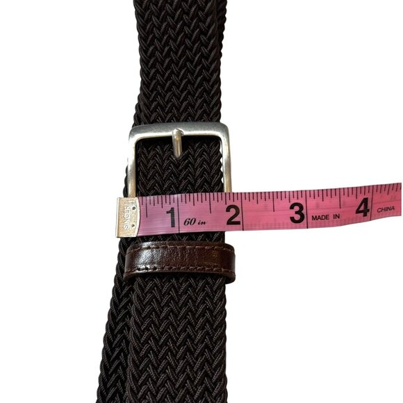 Lands’ End Men’s Chocolate Brown Woven Braid Elastic Belt Size Large 36-38 - Picture 9 of 10